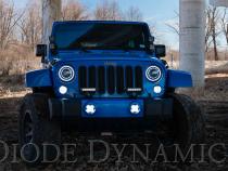 SS3 LED Fog Light Kit for 2007-2018 Jeep JK Wrangler Yellow SAE Fog Max w/ Backlight Type M Bracket Kit Diode Dynamics