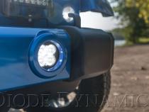 SS3 LED Fog Light Kit for 2007-2018 Jeep JK Wrangler White SAE Fog Sport w/ Backlight Type MR Bracket Kit Diode Dynamics