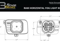SS3 LED Fog Light Kit for 2009-2012 Ram 1500 Yellow SAE Fog Sport w/ Backlight Diode Dynamics