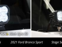 SS3 LED Ditch Light Kit for 2021 Ford Bronco Sport, Pro White Combo Diode Dynamics