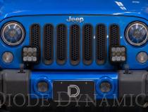 SS5 Bumper LED Pod Light Kit for 2007-2018 Jeep JK Wrangler, Sport Yellow Driving Diode Dynamics