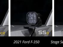 Stage Series Ditch Light Kit for 2017-2022 Ford Super Duty, C2 Sport Yellow Combo Diode Dynamics