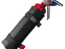 Combo Amerex 2.5 LB Fire Extinguisher PLUS UTV Roll Bar 2.5 LB Fire Extinguisher Holder for padded or non-padded roll Bars Carbon Fiber Vinyl Black HSP Seats