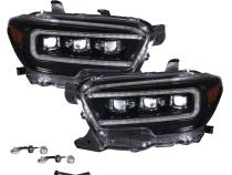 2016-2023 Toyota Tacoma Sequential LED Projector Headlights with Amber DRL Pair Form Lighting