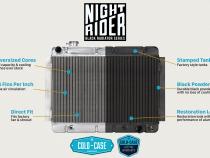 55-59 Chevy Truck Aluminum Radiator Black Night Rider Series Cold Case Radiators