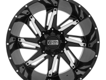 Aluminum Wheels 22x12 Wraith T-23 Black Milled 5 On 114.3/5 On 127 Bolt Pattern -44 Offset Twisted Off-Road