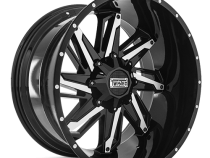 Aluminum Wheels 20x9 Raptor T-24 Black Milled 5 On 114.3/5 On 127 Bolt Pattern -12 Offset Twisted Off-Road