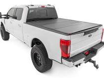 Hard Tri-Fold Flip Up Bed Cover 6 Foot 10 Inch Bed Ford F-250/F-350 Super Duty (17-26) Rough Country