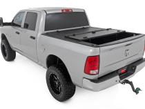 Hard Tri-Fold Flip Up Bed Cover 5 Foot 7 Inch Bed Ram 1500 2WD/4WD (2009-2018 &amp;amp; Classic) Rough Country