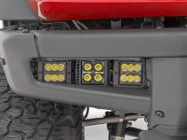 LED Light Kit Fog Mount Triple 2 Inch Black Pair Spot Ford Bronco (21-25) Rough Country