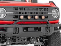 Light Bar Mount 3.5 Inch Round LED (Quad) Black Amber DRL OE Modular Steel Ford Bronco (21-24) Rough Country