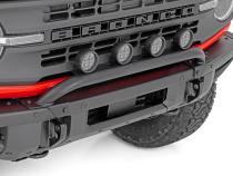 Light Bar Mount 3.5 Inch Round LED (Quad) Black Amber DRL OE Modular Steel Ford Bronco (21-24) Rough Country