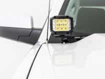 LED Ditch Light Kit 2in Black Pair White DRL Silverado/Sierra 1500 (14-18 &amp;amp; Classic) Rough Country