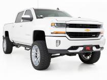 LED Ditch Light Kit 2in Black Pair White DRL Silverado/Sierra 1500 (14-18 &amp;amp; Classic) Rough Country