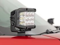 LED Light Kit Ditch Mount 2 Inch Black Pair Amber DRL Toyota Tundra (22-26) Rough Country