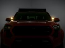 LED Light Kit Ditch Mount 2 Inch Black Pair Amber DRL Toyota Tacoma (24-26) Rough Country