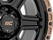 79 Series Wheel One-Piece Semi Gloss Black w/Bronze Ring 18x9 5x5 0mm Rough Country