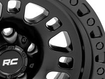 82 Series Wheel One-Piece Semi Gloss Black 17x9 5x4.5 -12mm Rough Country