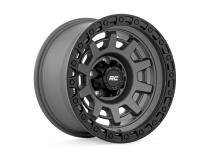 85 Series Wheel One-Piece Gunmetal Gray/Black 15x8 5x4.5 -19mm Rough Country