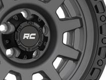 85 Series Wheel One-Piece Gunmetal Gray/Black 15x8 5x4.5 -19mm Rough Country