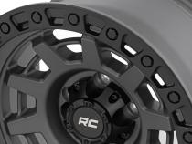 85 Series Wheel One-Piece Gunmetal Gray/Black 15x8 5x4.5 -19mm Rough Country
