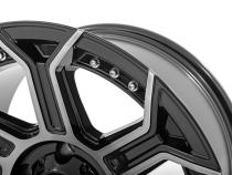 89 Series Wheel One-Piece Black Machined Gun Metal 17x9 5x4.5 -12mm Rough Country