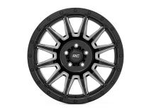 90 Series Wheel One-Piece Gloss Black w/machined spokes 18x9 6x5.5 0mm Rough Country