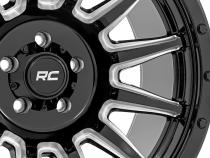 90 Series Wheel One-Piece Gloss Black w/machined spokes 18x9 6x5.5 0mm Rough Country