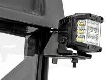 LED Light RR Cage Mount 2 Inch Black Spot Pair Polaris Ranger 1000/Ranger XP 900/1000 Rough Country