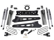 19-24 RAM 3500 4 Inch Radius Arm Bracket Gas 3 Inch Rear Block With Overload Adventure Shocks Zone Offroad