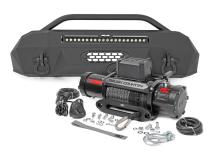 Front Bumper Hybrid with 12000-Lb Pro Series Winch and 20 LED Light Bar 16-22 Toyota Tacoma 4WD Rough Country