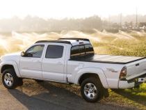BAKFlip G2 Hard Folding Truck Bed Cover Rail Mounts Near Top of Bed Rail 2005-2015 Toyota Tacoma 5 Foot Bed with Deck Rail System BAK