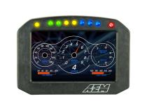 CD-5FL Carbon Flat Panel Logging Display 5-inch diagonal screen, carbon fiber enclosure, wiring harness included, Does Not Include Buttons (See PN 30-3610) AEM Electronics