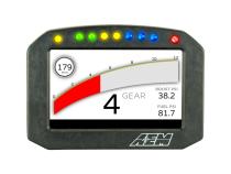 CD-5FG Carbon GPS-Enabled Flat Panel Digital Dash Display 5-inch diagonal screen, carbon fiber enclosure, GPS antenna and wiring harness included, Does Not Include Buttons (See PN 30-3610) AEM Electronics