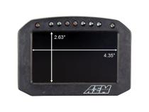 CD-5FG Carbon GPS-Enabled Flat Panel Digital Dash Display 5-inch diagonal screen, carbon fiber enclosure, GPS antenna and wiring harness included, Does Not Include Buttons (See PN 30-3610) AEM Electronics