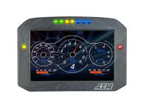 CD-7FL Carbon Flat Panel Logging Display 7-inch diagonal screen, carbon fiber enclosure, wiring harness included, Does Not Include Buttons (See PN 30-3610) AEM Electronics