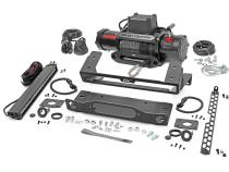 High Winch Mount All Models 12000S 20 Inch Black Single Row LED Amber DRL Ford Bronco (21-25) Rough Country