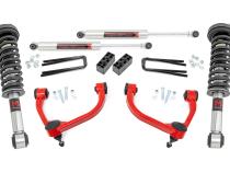 3 Inch Lift Kit M1 Struts Red Ford F-150 4WD (2009-2013) Rough Country