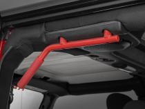 Jeep Solid Steel Grab Handle Set 07-18 Wrangler JK Red Rough Country
