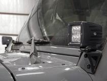Jeep Lower Windshield Light Mounts 07-18 Wrangler JK For Rough Country 70903, 70903BL, 70804 Rough Country