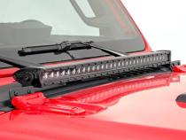 Jeep 30 Inch LED Hood Kit 18-20 Wrangler JL 20-Up Gladiator JT Black-Series Rough Country