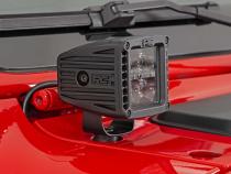 Jeep 2 Inch LED Cube Easy-Mount Kit 18-20 Wrangler JL 20-Up Gladiator-Black Series w/Amber DRL  Rough Country
