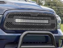Dodge Mesh Grille 30 Inch Dual Row Black Series LED w/Cool White DRL 13-18 RAM 1500 Rough Country