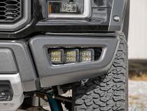 Ford Triple LED Fog Light Kit Black Series w/White DRL 17-19 F-150 Raptor Rough Country