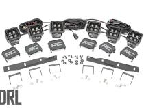 Ford Triple LED Fog Light Kit Black Series w/White DRL 17-19 F-150 Raptor Rough Country
