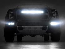Ford Triple LED Fog Light Kit Black Series w/White DRL 17-19 F-150 Raptor Rough Country