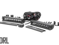 8 Inch CREE LED Light Bar Single Row, Pair Black Series w/Cool White DRL Rough Country