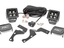 Toyota 4Runner 2 Inch LED Lower Windshield Ditch Kit Black Series w/Cool White DRL For 14-Pres 4Runner Rough Country