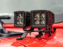 Jeep Quad LED Light Pod Kit -Black Series w/Amber DRL 18-20 JL 20-Up Gladiator Rough Country