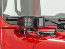 Jeep Quad LED Light Pod Kit -Black Series w/Amber DRL 18-20 JL 20-Up Gladiator Rough Country